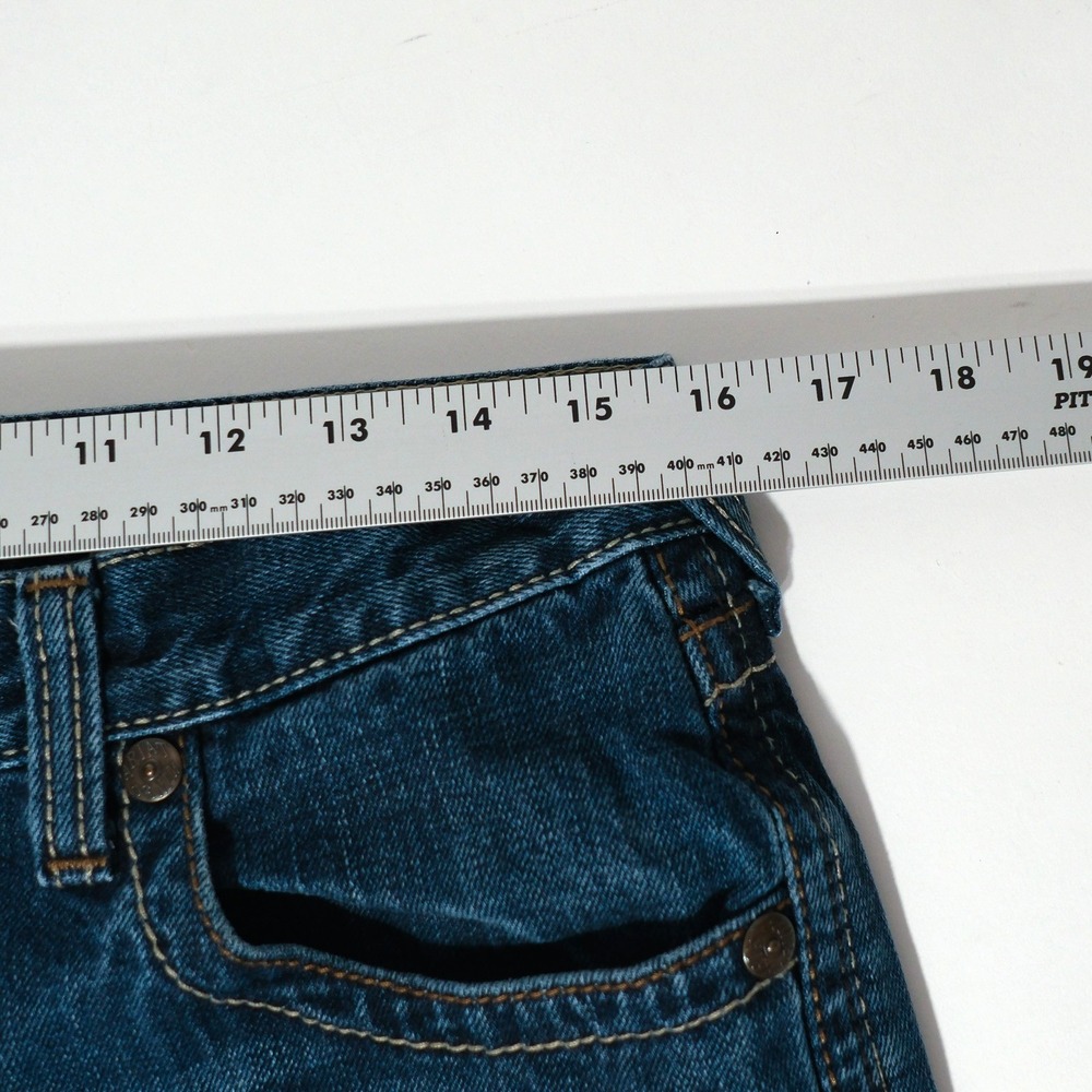 Ariat M5 Jeans Mens 30x32 Blue Low Rise Straight Western Cowboy Fade Stitching - Picture 14 of 16